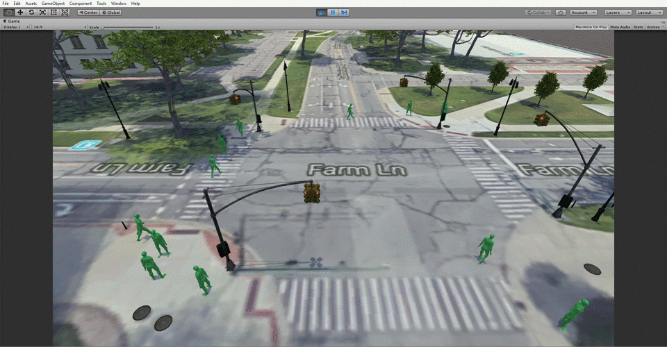 Street intersection simulation
